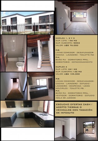 SE VENDE DUPLEX A ESTRENAR DE 90 M2 Y DE 135 M2 EN BARRIO SUTER